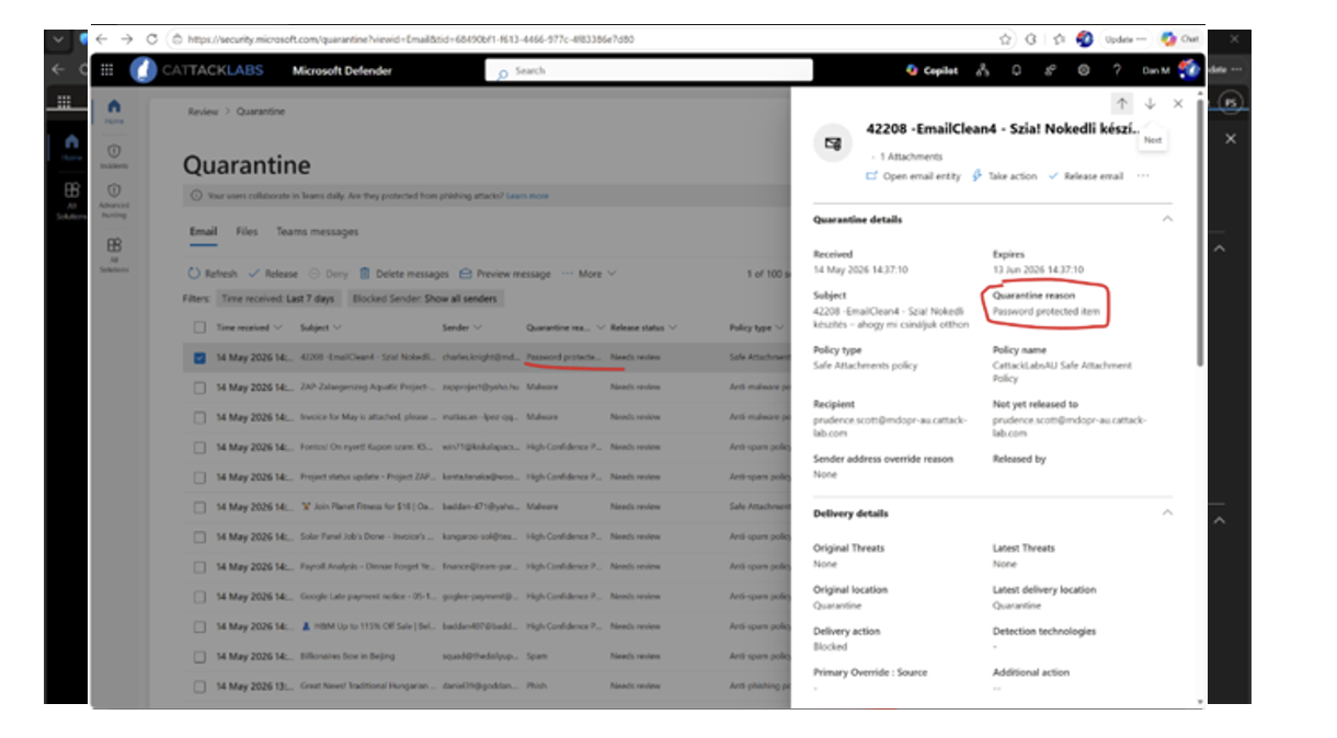MDO Encrypted Attachment Protection